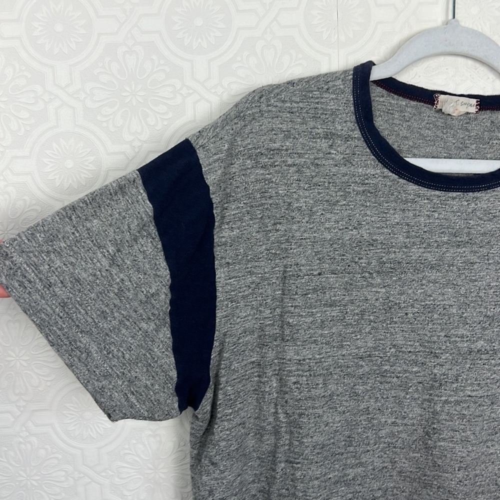 Todd Snyder + Champion Tshirt Shirt Short Sleeve Ringer Tee Classic Grey Blue XL - Picture 2 of 7